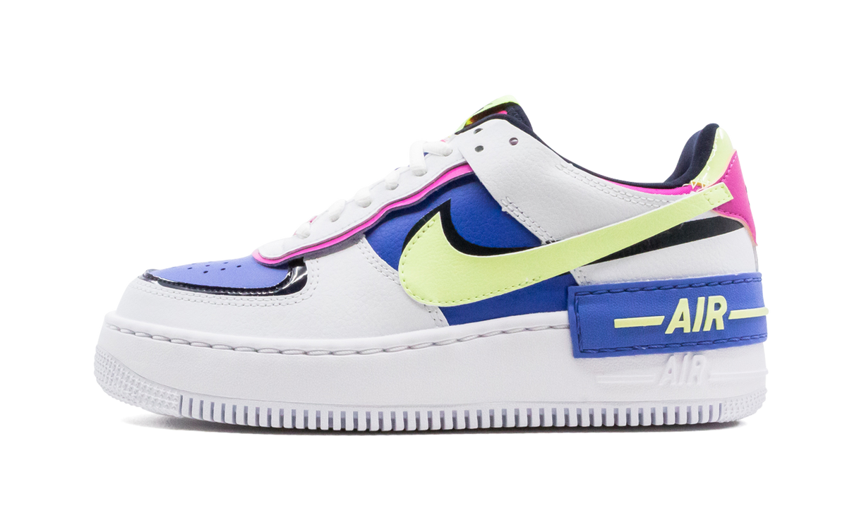 Overkicks - Nike Air Force 1 Low Shadow White Sapphire Barely Volt (CJ1641-100) - vista lateral