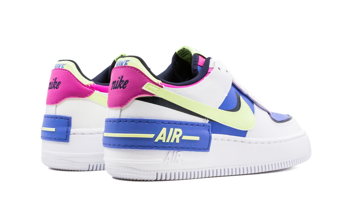 Overkicks - Nike Air Force 1 Low Shadow White Sapphire Barely Volt (CJ1641-100) - par completo