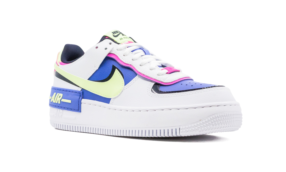 Overkicks - Nike Air Force 1 Low Shadow White Sapphire Barely Volt (CJ1641-100) - detalle lateral interior