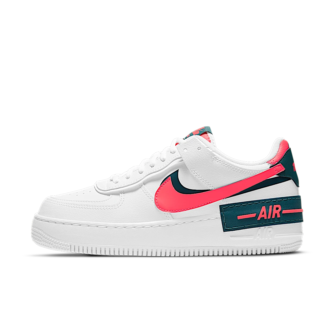 Overkicks - Nike Air Force 1 Low Shadow White Solar Red (DB3902-100) - vista lateral