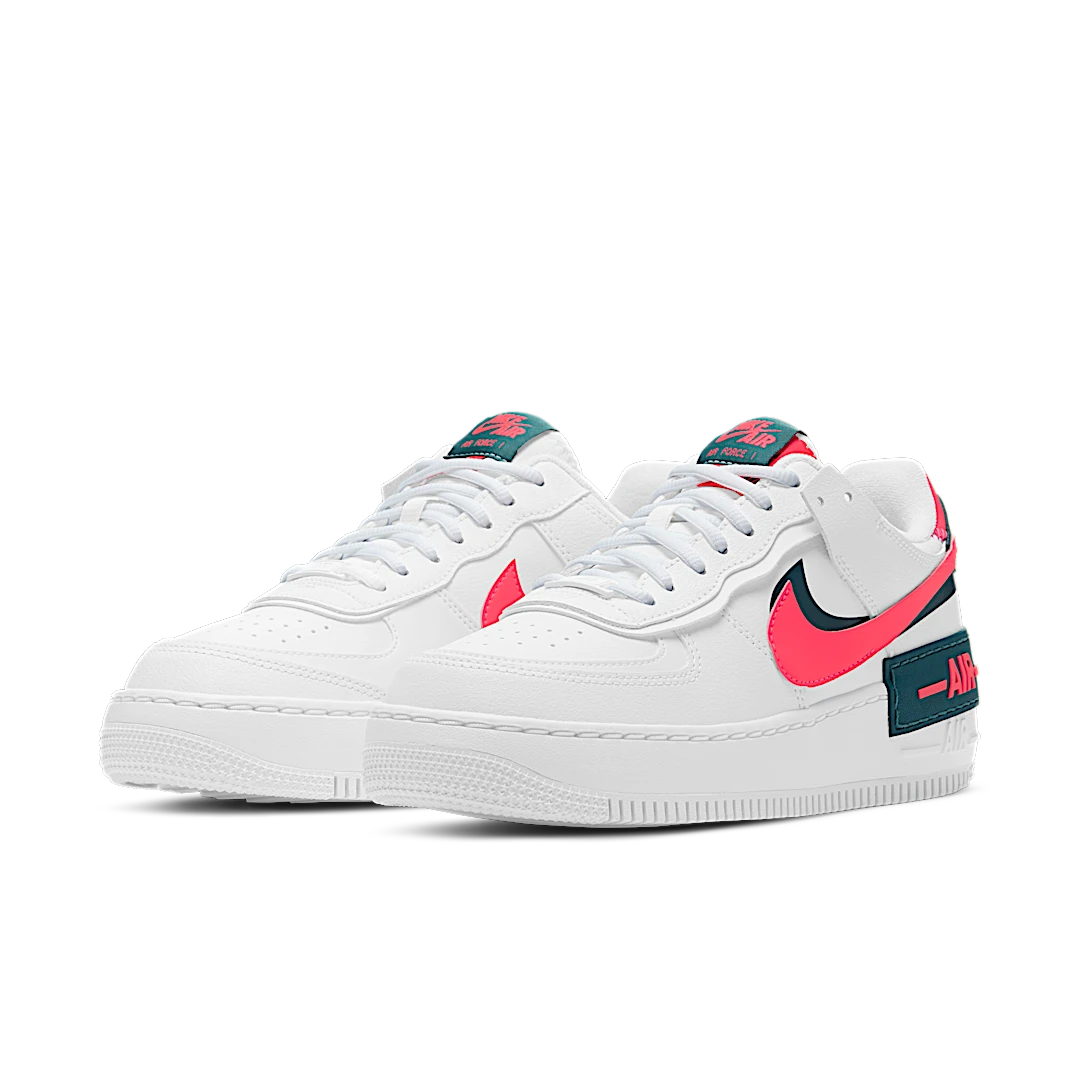 Overkicks - Nike Air Force 1 Low Shadow White Solar Red (DB3902-100) - vista trasera