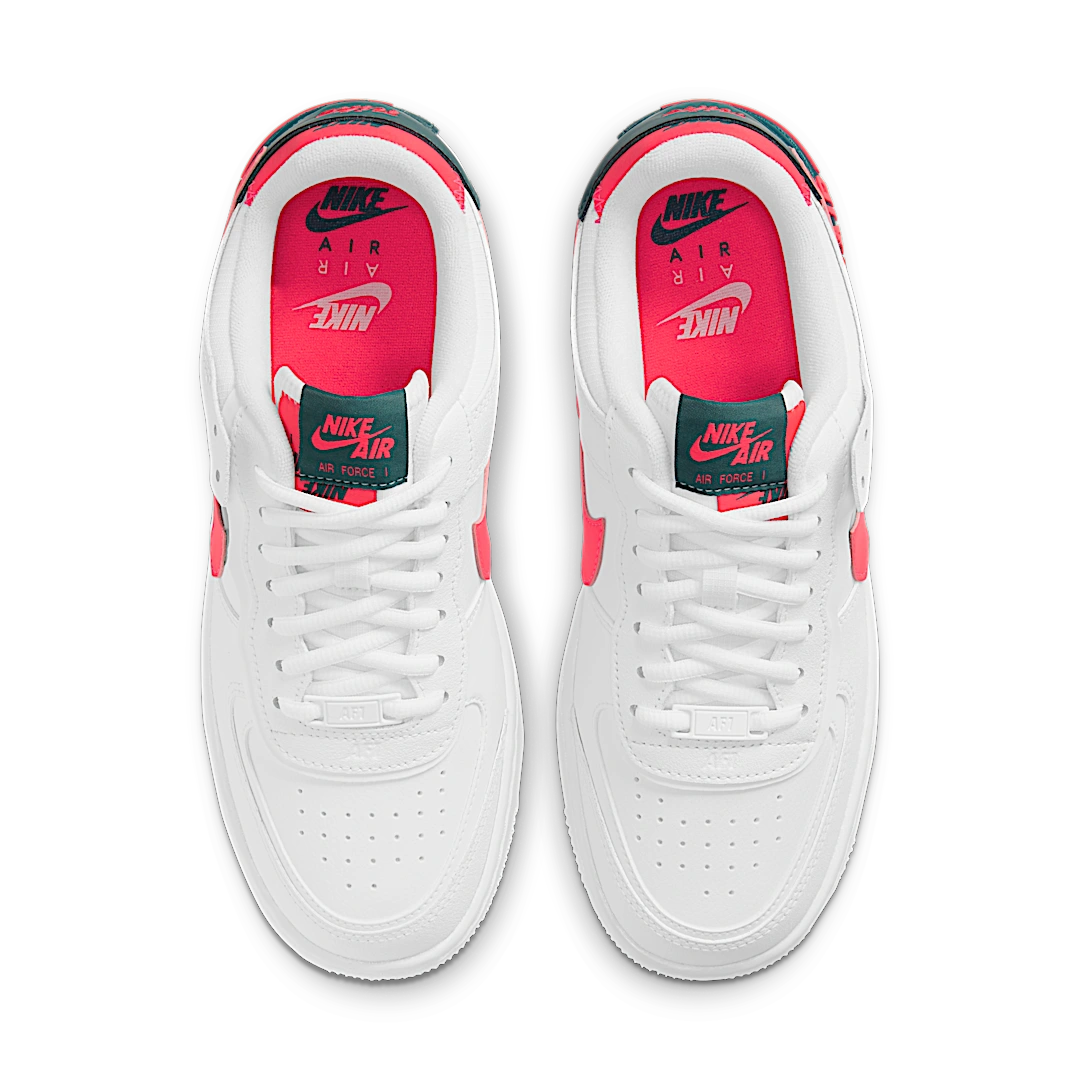 Overkicks - Nike Air Force 1 Low Shadow White Solar Red (DB3902-100) - par completo