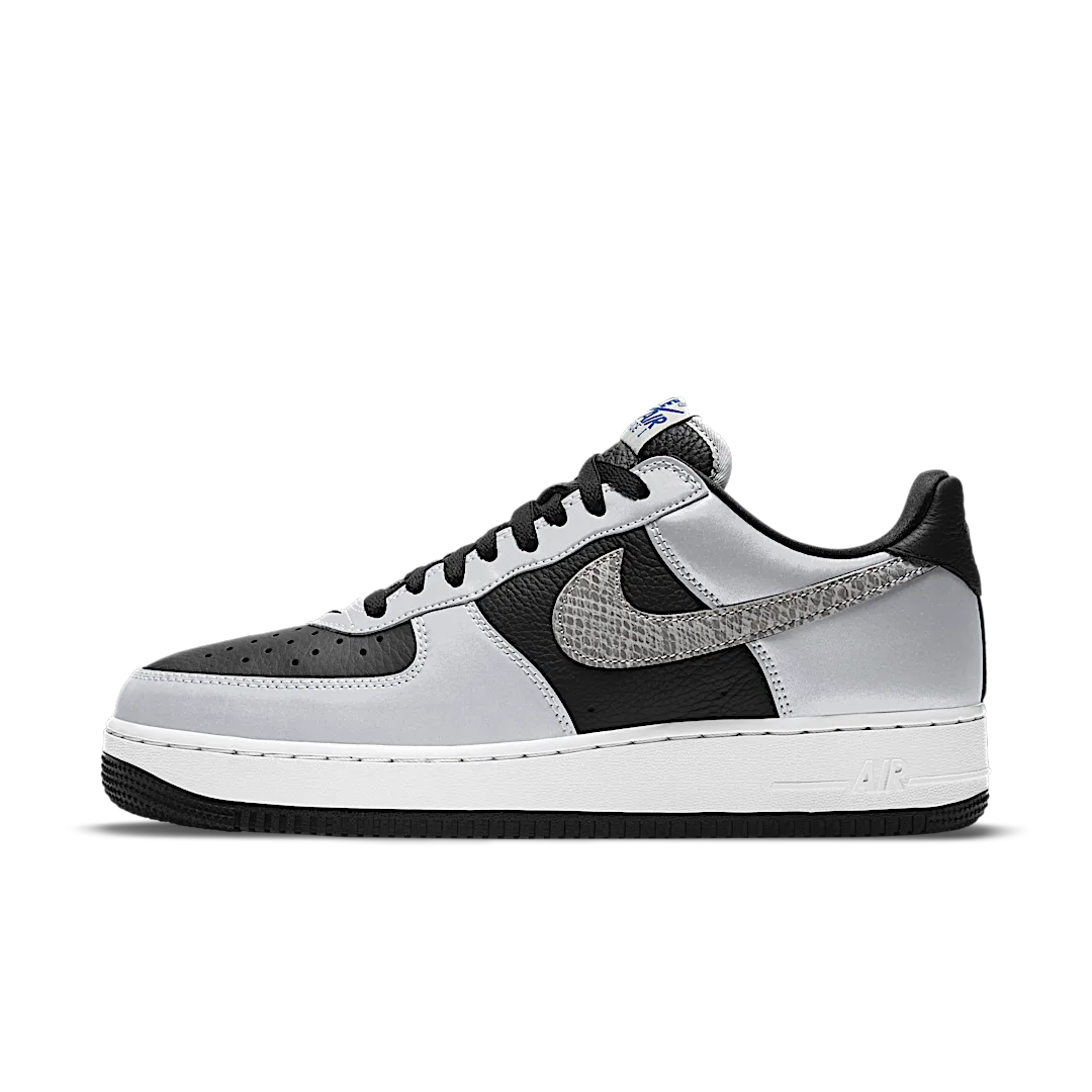 Overkicks - Nike Air Force 1 Low Silver Snake (2021) (DJ6033-001) - vista lateral