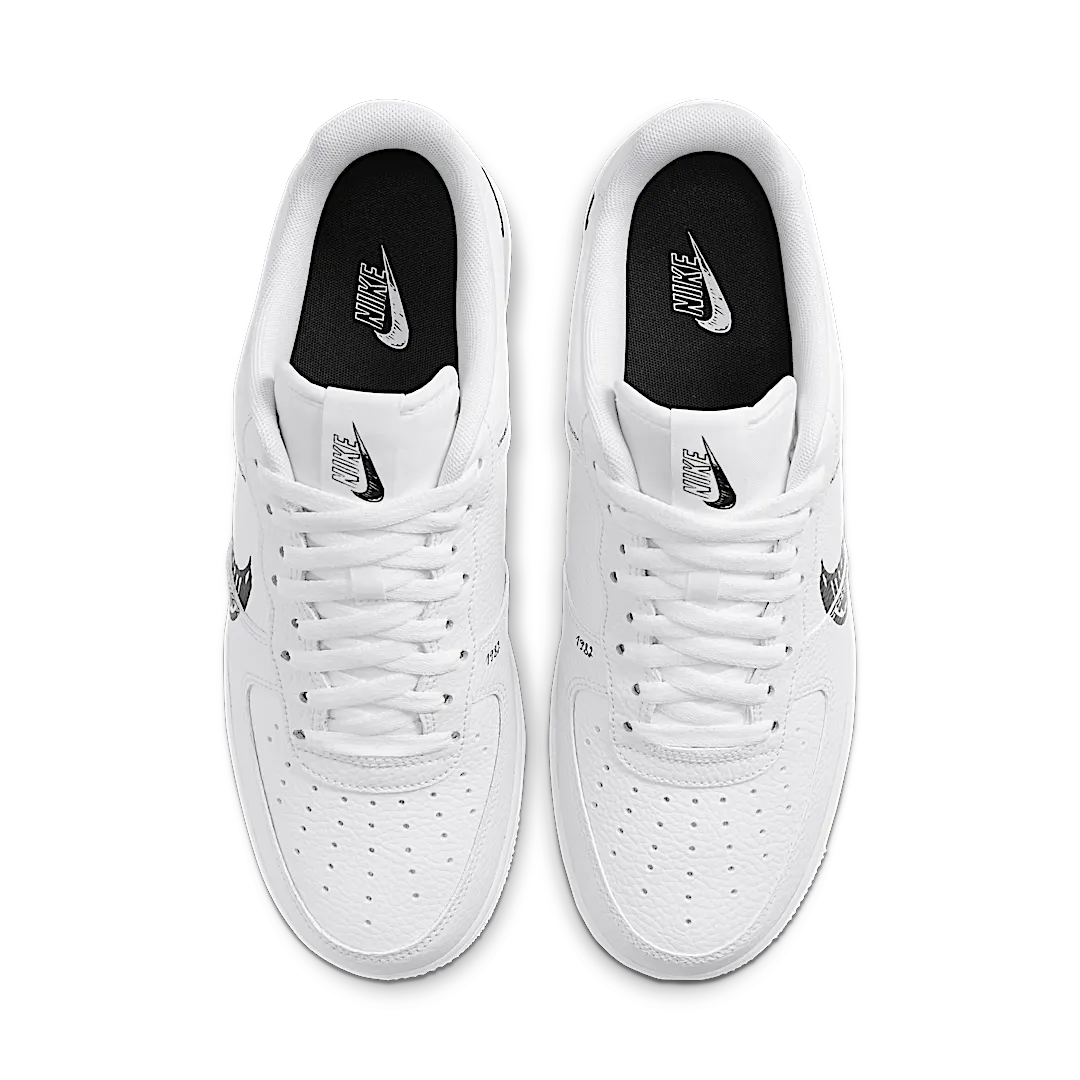 Overkicks - Nike Air Force 1 Low Sketch White Black (CW7581-101) - par completo