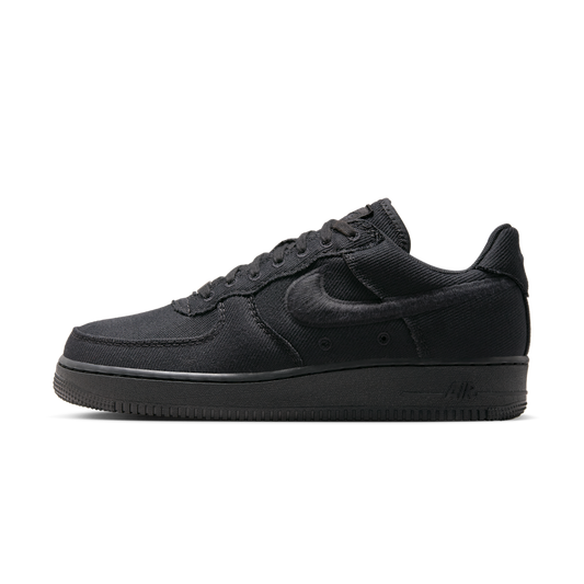Overkicks - Nike Air Force 1 Low Triple Black Canvas (HV1204-002) - vista lateral