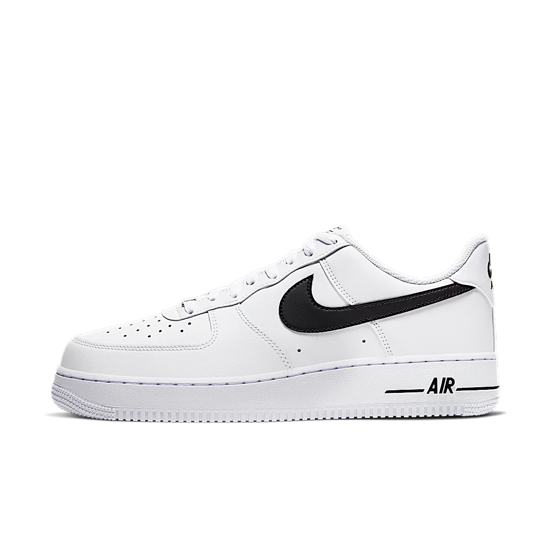 Overkicks - Nike Air Force 1 Low White Black (2020) (CJ0952-100) - vista lateral