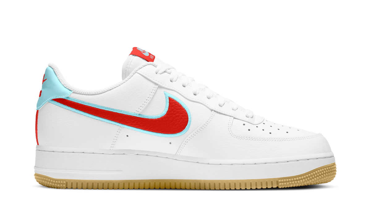 Overkicks - Nike Air Force 1 Low White Chile Red Glacier Ice (DA4660-101) - par completo