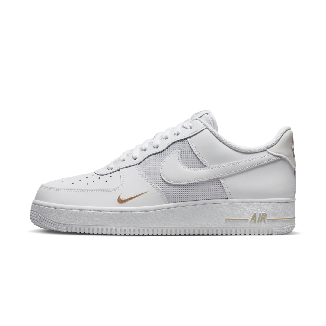 Overkicks - Nike Air Force 1 Low White Desert Khaki Mini Swoosh (IO1283-100) - vista lateral