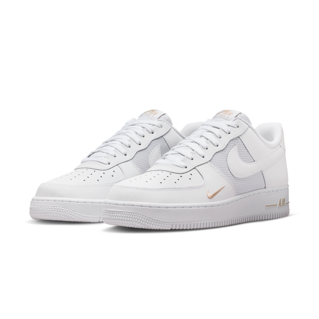 Overkicks - Nike Air Force 1 Low White Desert Khaki Mini Swoosh (IO1283-100) - vista trasera