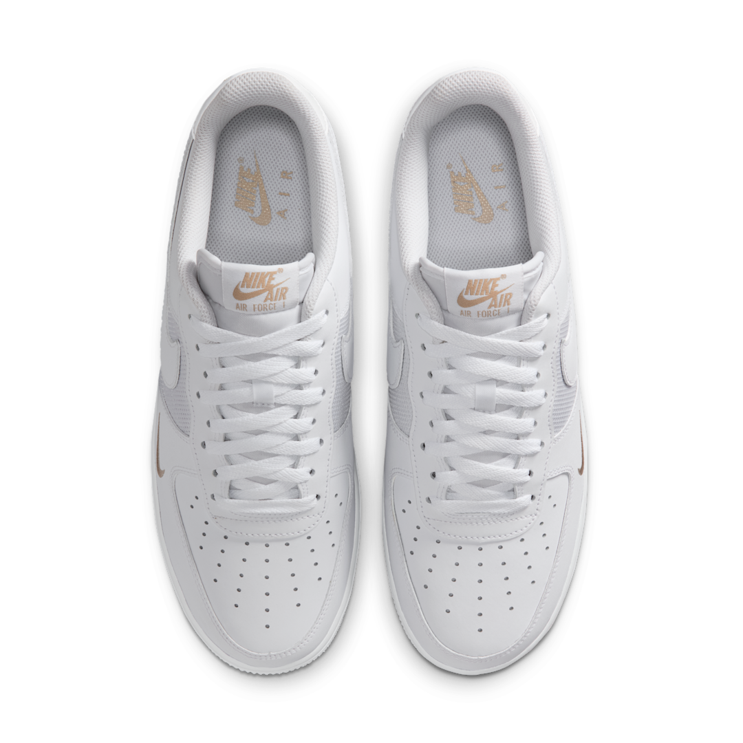 Overkicks - Nike Air Force 1 Low White Desert Khaki Mini Swoosh (IO1283-100) - par completo