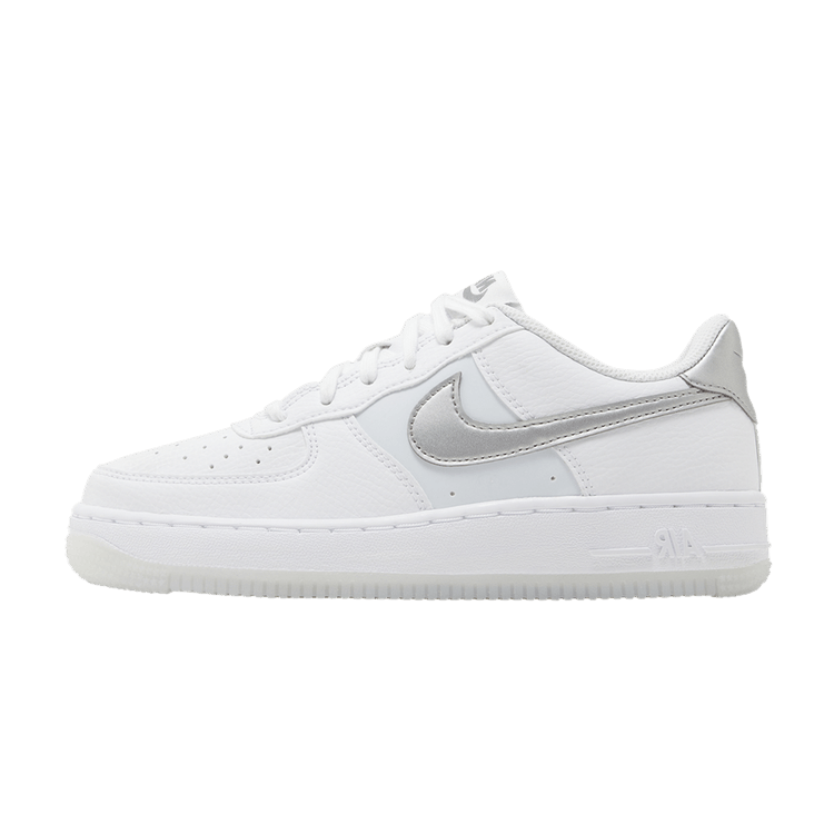 Overkicks - Nike Air Force 1 Low White Football Grey (GS) (FV3981-100) - vista lateral