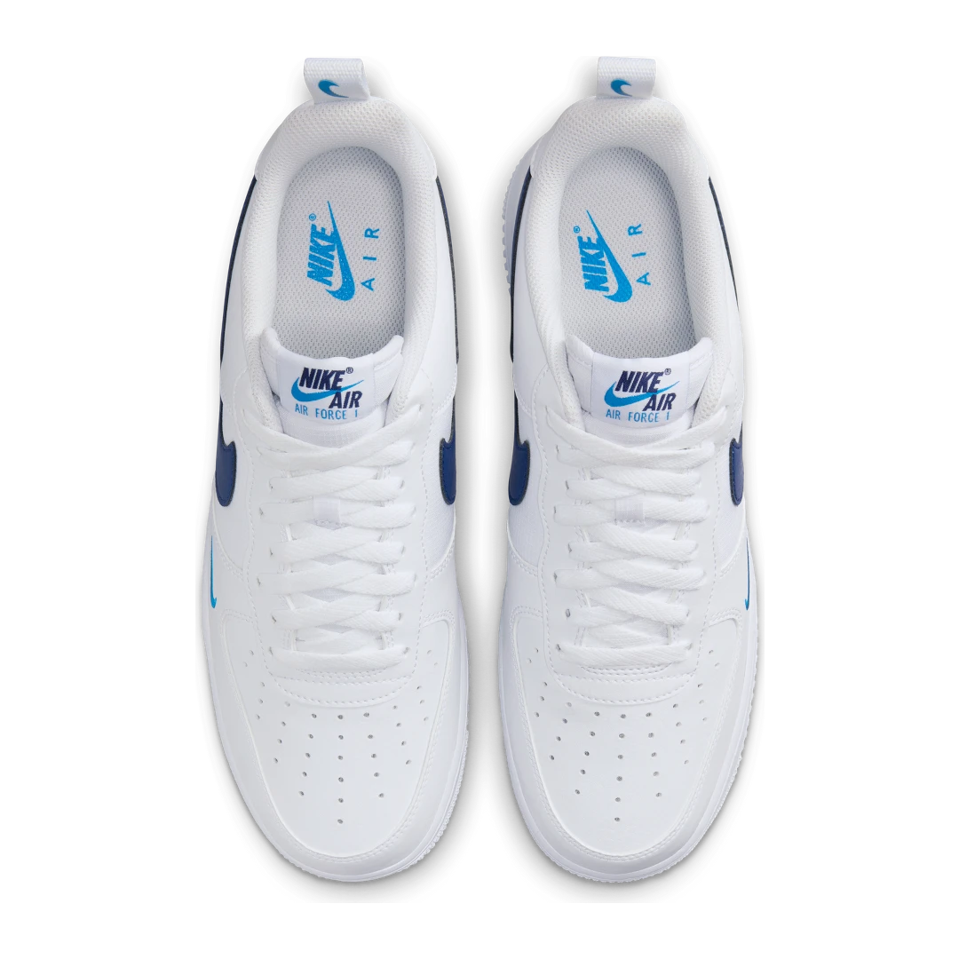 Overkicks - Nike Air Force 1 Low White Light Photo Blue Deep Royal Blue (HF3836-100) - par completo