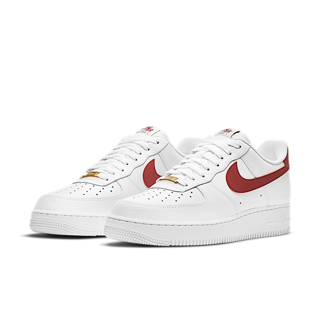 Overkicks - Nike Air Force 1 Low White Team Red (CZ0326-100) - vista trasera
