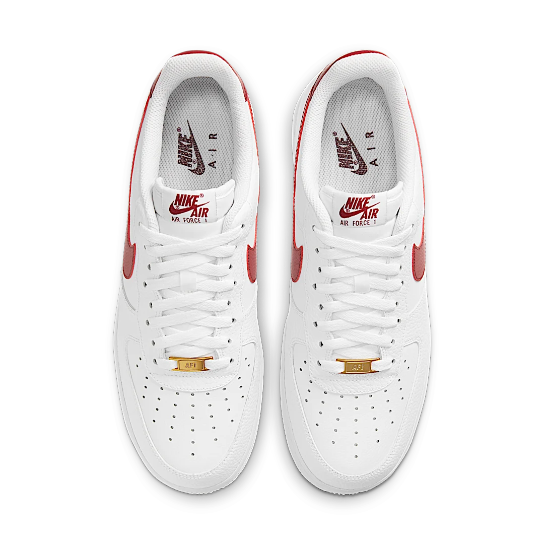 Overkicks - Nike Air Force 1 Low White Team Red (CZ0326-100) - par completo