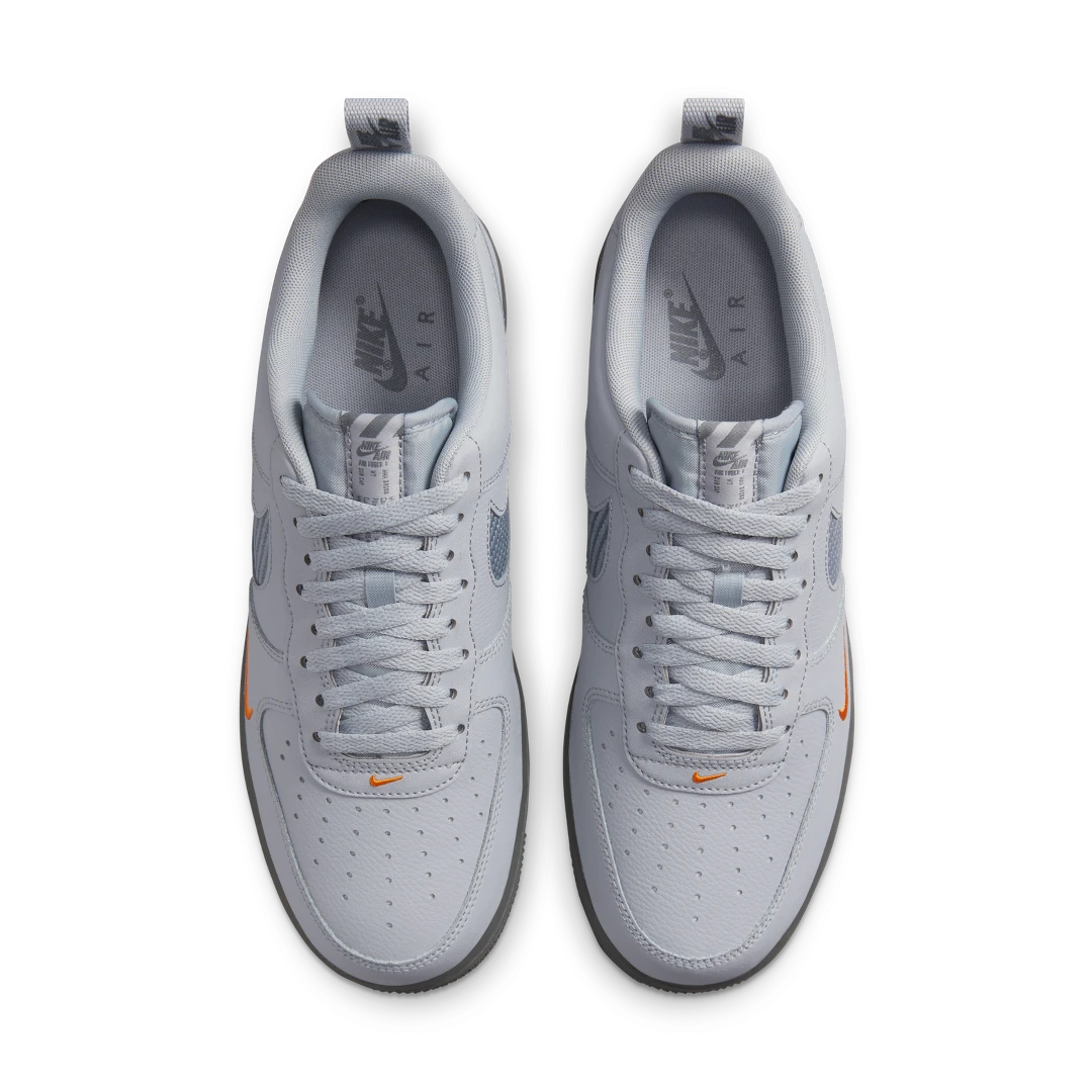 Overkicks - Nike Air Force 1 Low Wolf Grey Kumquat (DR0155-001) - par completo