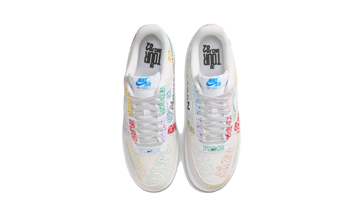 Overkicks - Nike Air Force 1 Low World Tour White (II1549-100) - vista superior