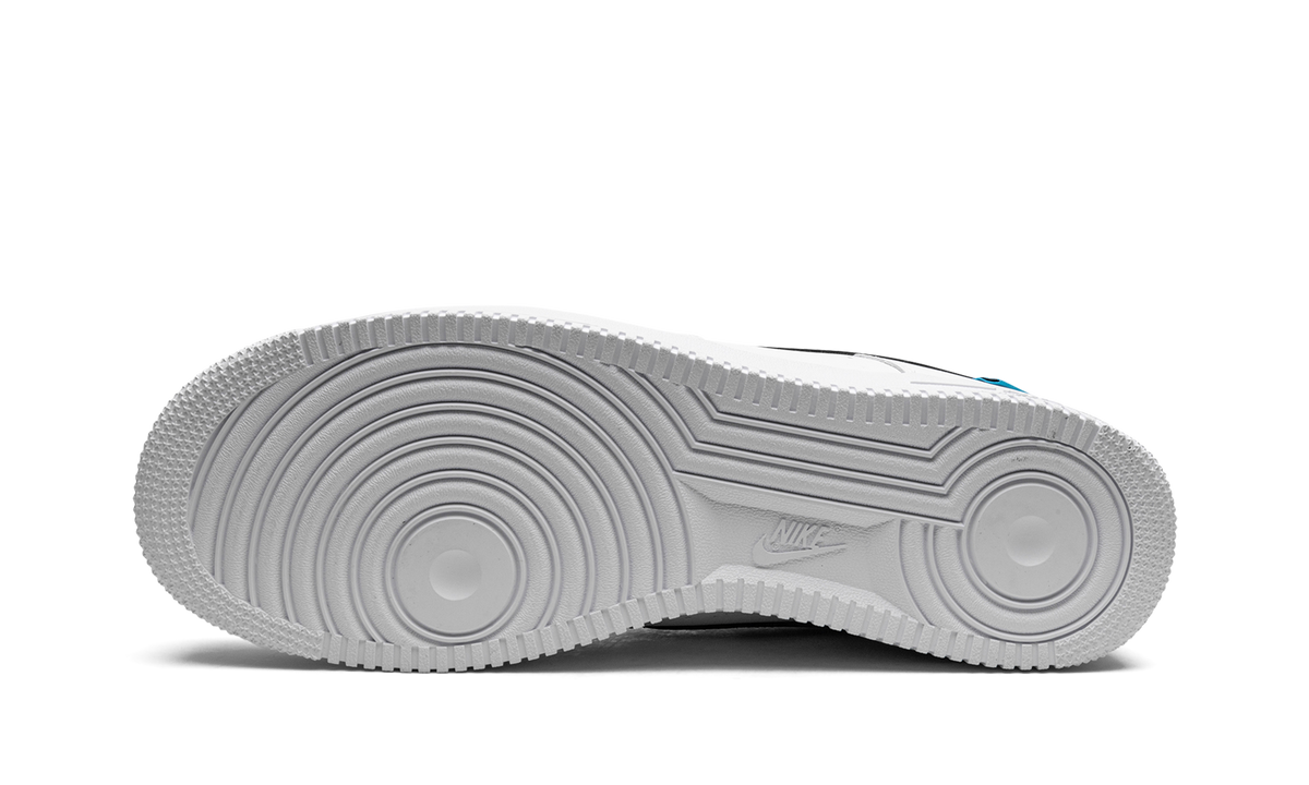 Overkicks - Nike Air Force 1 Low Worldwide White Blue Fury Black (CK7648-100) - vista superior