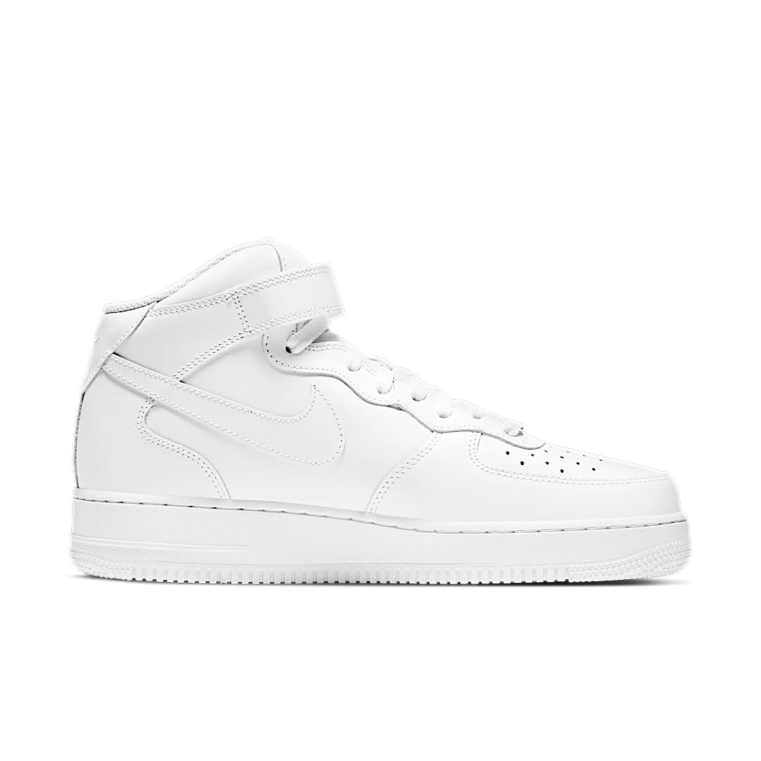 Overkicks - Nike Air Force 1 Mid 07 White (315123-111 / CW2289-111) - par completo