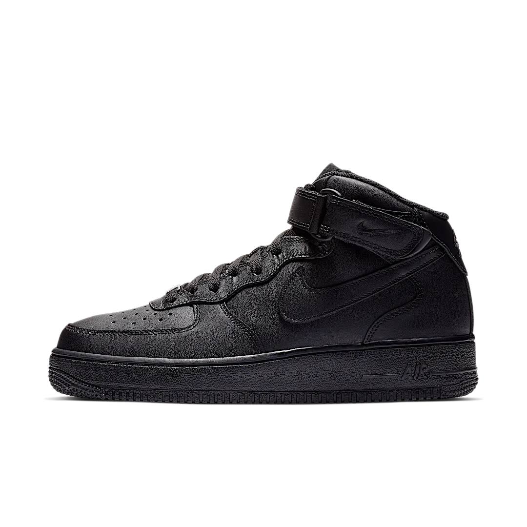 Overkicks - Nike Air Force 1 Mid Black (2016) (315123-001 / CW2289-001) - vista lateral