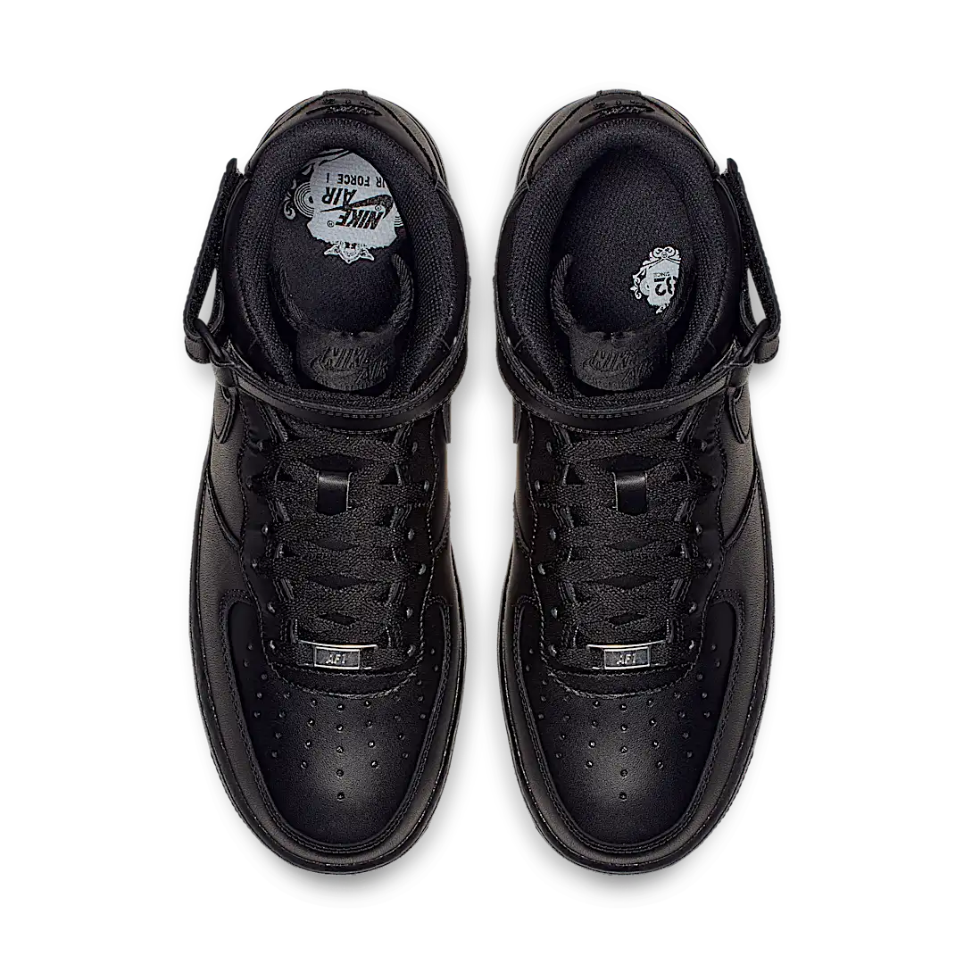 Overkicks - Nike Air Force 1 Mid Black (2016) (315123-001 / CW2289-001) - vista trasera