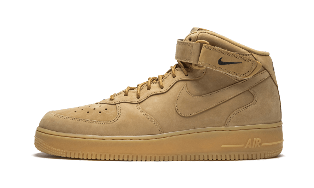 Overkicks - Nike Air Force 1 Mid Flax Outdoor Green (715889-200) - vista lateral