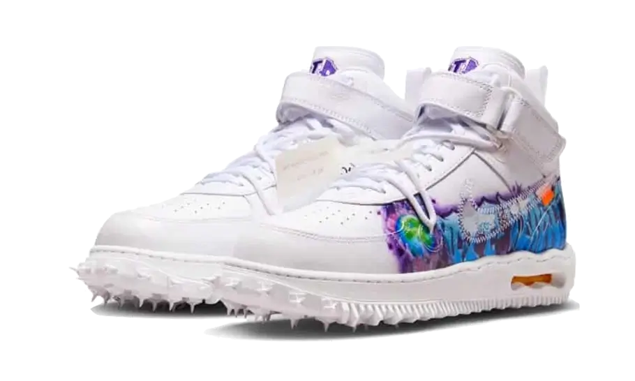 Overkicks - Nike Air Force 1 Mid Off-White Graffiti White (DR0500-100) - vista trasera