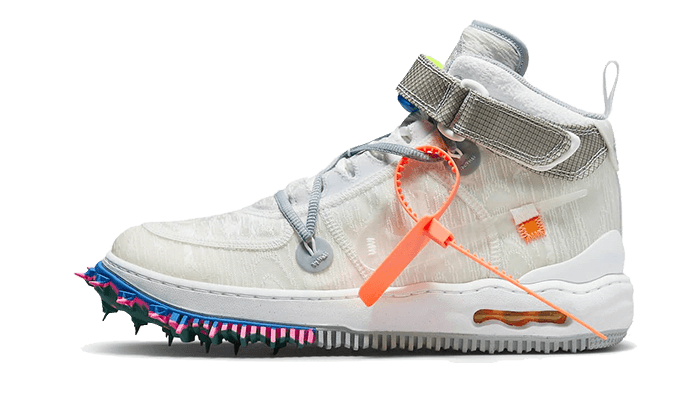 Overkicks - Nike Air Force 1 Mid Off-White White (DO6290-100) - vista lateral