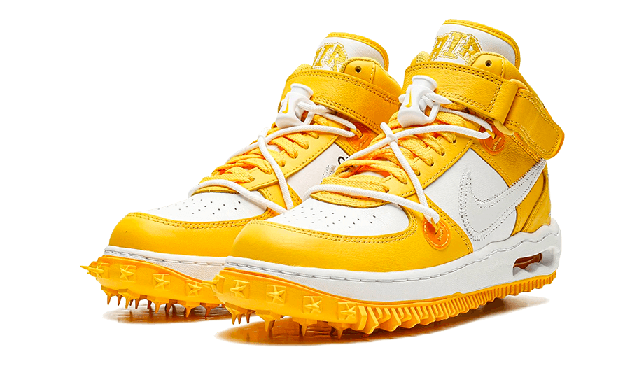 Overkicks - Nike Air Force 1 Mid SP Off-White Varsity Maize (DR0500-101) - vista trasera