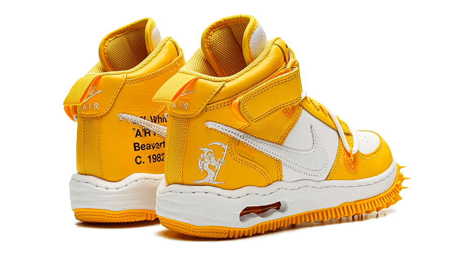 Overkicks - Nike Air Force 1 Mid SP Off-White Varsity Maize (DR0500-101) - par completo