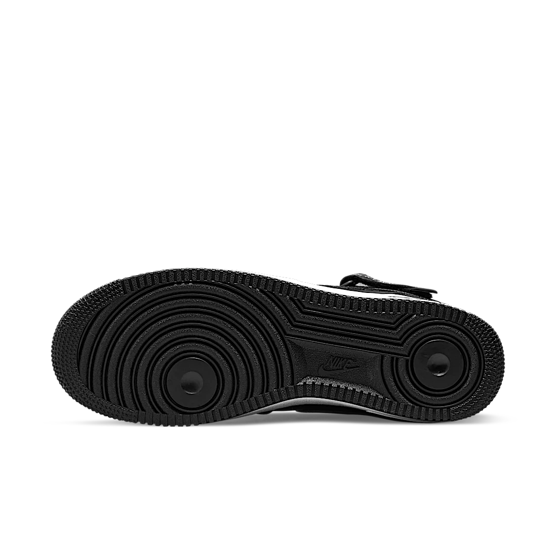 Overkicks - Nike Air Force 1 Mid Stussy Black White (DJ7840-001) - detalle suela
