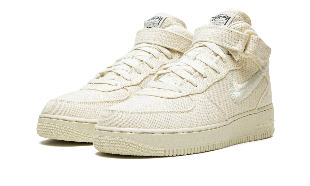 Overkicks - Nike Air Force 1 Mid Stussy Fossil (DJ7841-200) - vista trasera