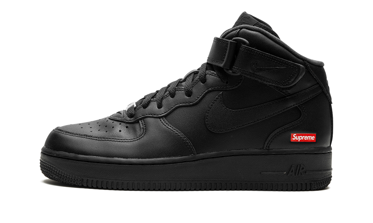 Overkicks - Nike Air Force 1 Mid Supreme Black (FZ8784-001) - vista lateral