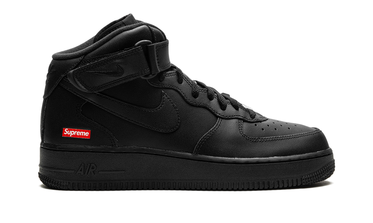 Overkicks - Nike Air Force 1 Mid Supreme Black (FZ8784-001) - detalle talón