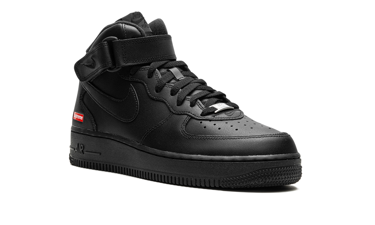Overkicks - Nike Air Force 1 Mid Supreme Black (FZ8784-001) - detalle lateral interior