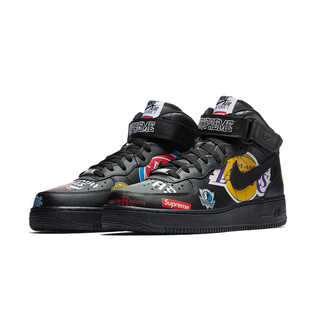 Overkicks - Nike Air Force 1 Mid Supreme NBA Black (AQ8017-001) - vista trasera