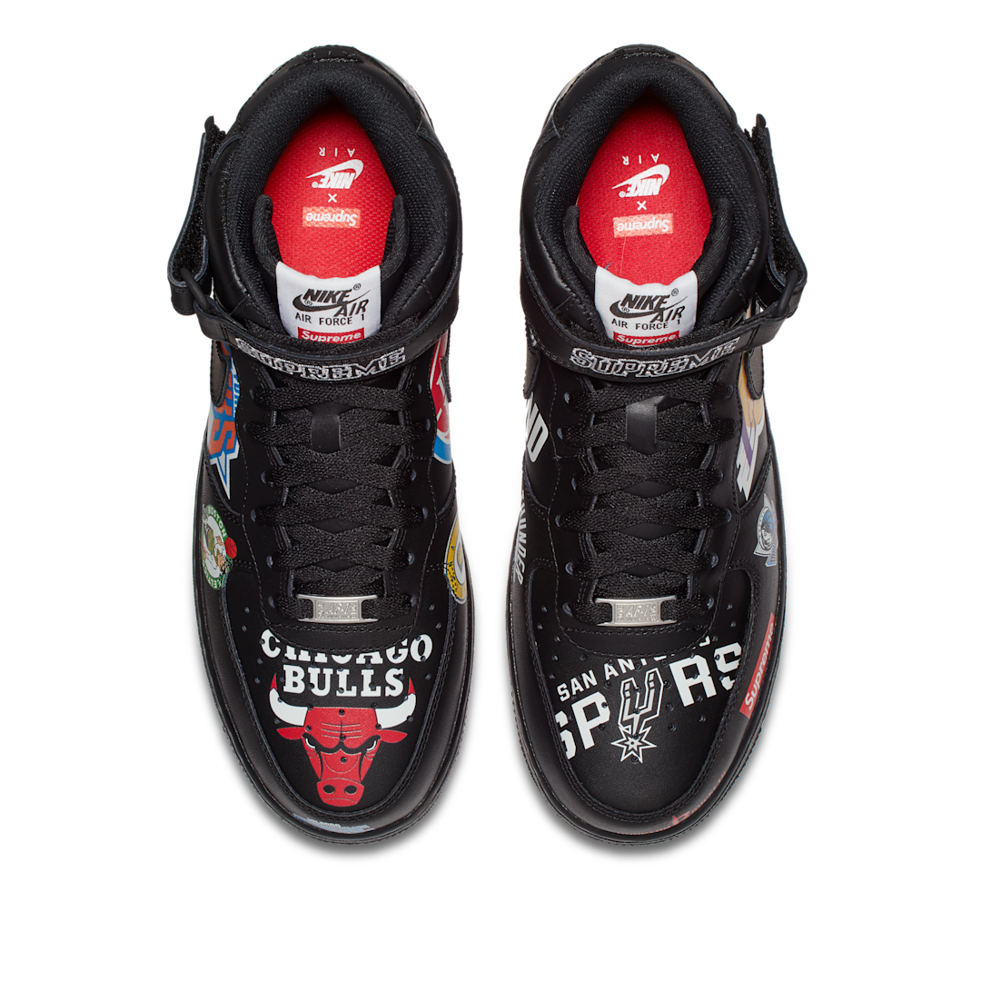 Overkicks - Nike Air Force 1 Mid Supreme NBA Black (AQ8017-001) - par completo