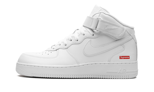 Overkicks - Nike Air Force 1 Mid Supreme White (FZ8784-100) - vista lateral