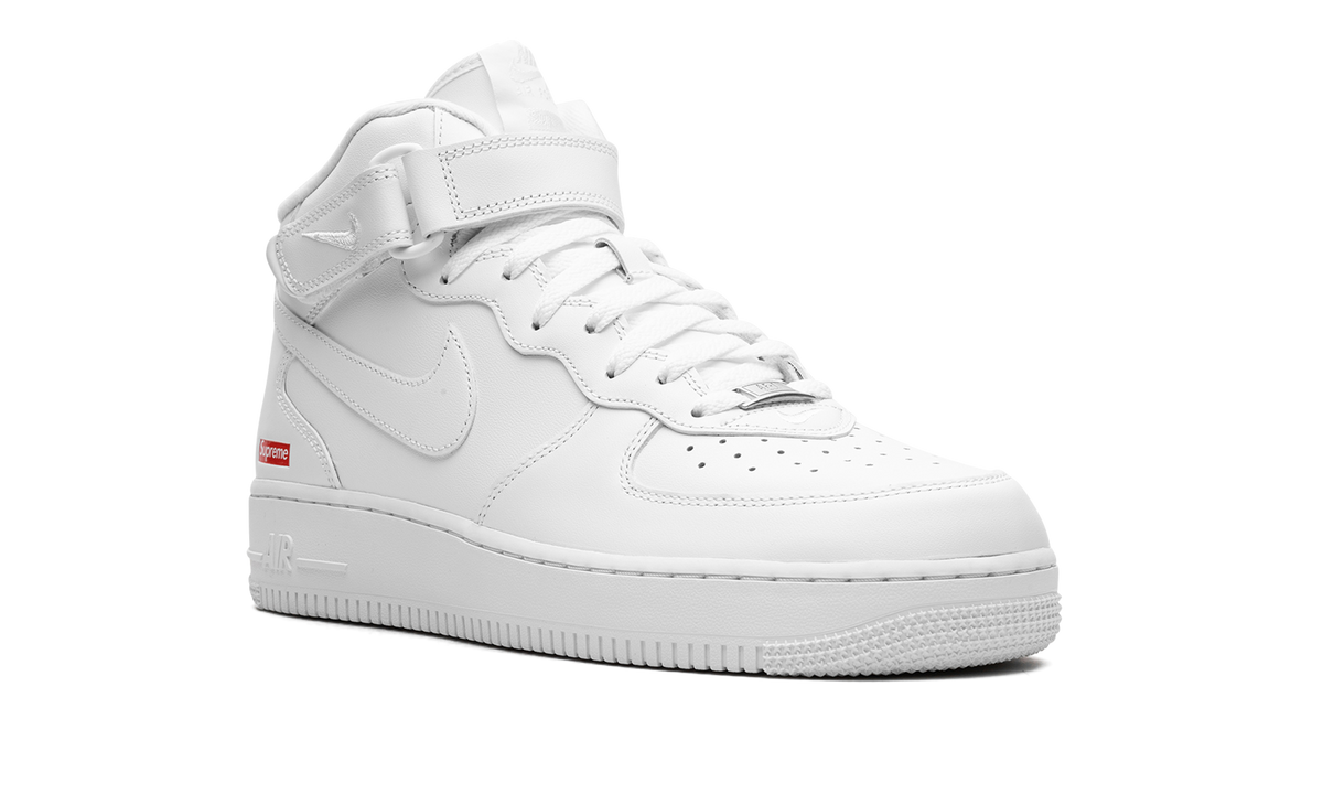 Overkicks - Nike Air Force 1 Mid Supreme White (FZ8784-100) - detalle lateral interior