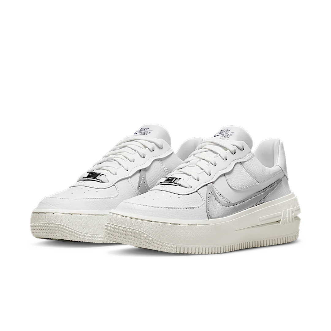 Overkicks - Nike Air Force 1 PLT.AF.ORM Summit White Metalic Silver (DJ9946-101) - vista trasera