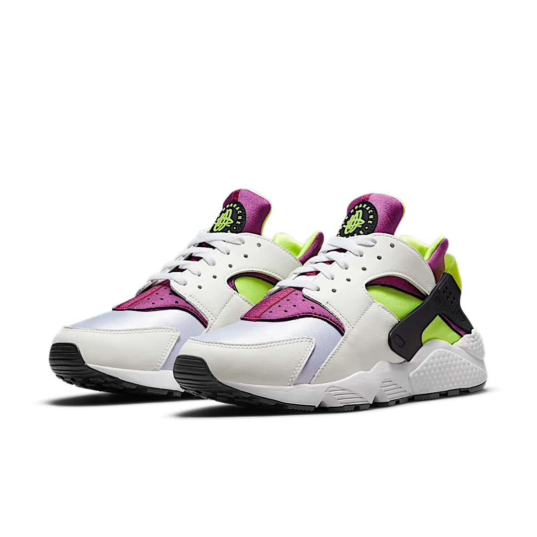 Overkicks - Nike Air Huarache Run Neon Yellow Magenta (2021) (DD1068-104) - vista trasera
