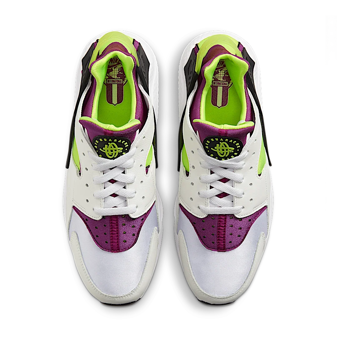 Overkicks - Nike Air Huarache Run Neon Yellow Magenta (2021) (DD1068-104) - par completo