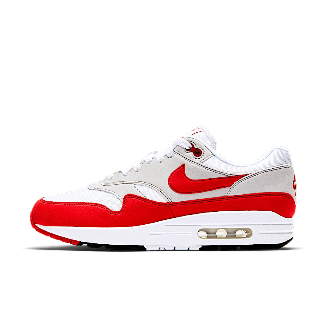Overkicks - Nike Air Max 1 Anniversary Red (2017/2018 Restock Pair) (908375-103) - vista lateral