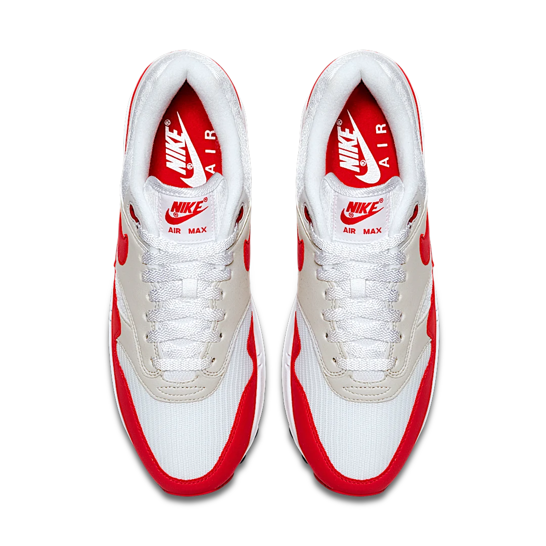Overkicks - Nike Air Max 1 Anniversary Red (2017/2018 Restock Pair) (908375-103) - par completo