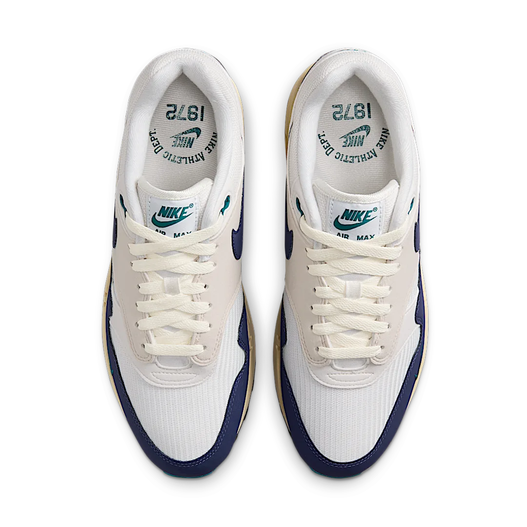 Overkicks - Nike Air Max 1 Athletic Department Deep Royal Blue (FQ8048-133) - par completo