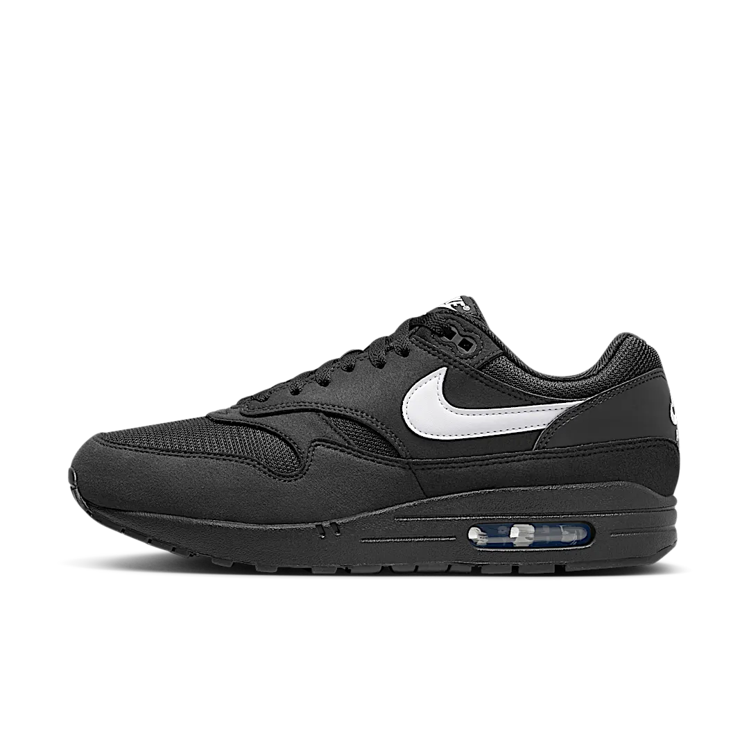 Overkicks - Nike Air Max 1 Black White Swoosh (FZ0628-010) - vista lateral