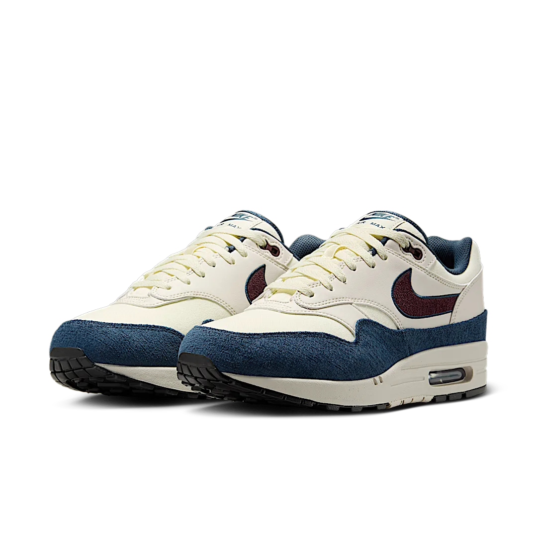 Overkicks - Nike Air Max 1 Coconut Milk Burgundy Crush Navy (FN6952-103) - vista trasera