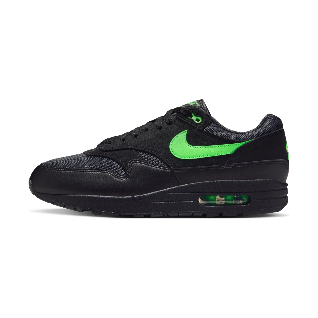 Overkicks - Nike Air Max 1 Essential Black Green Strike (FZ5808-012) - vista lateral