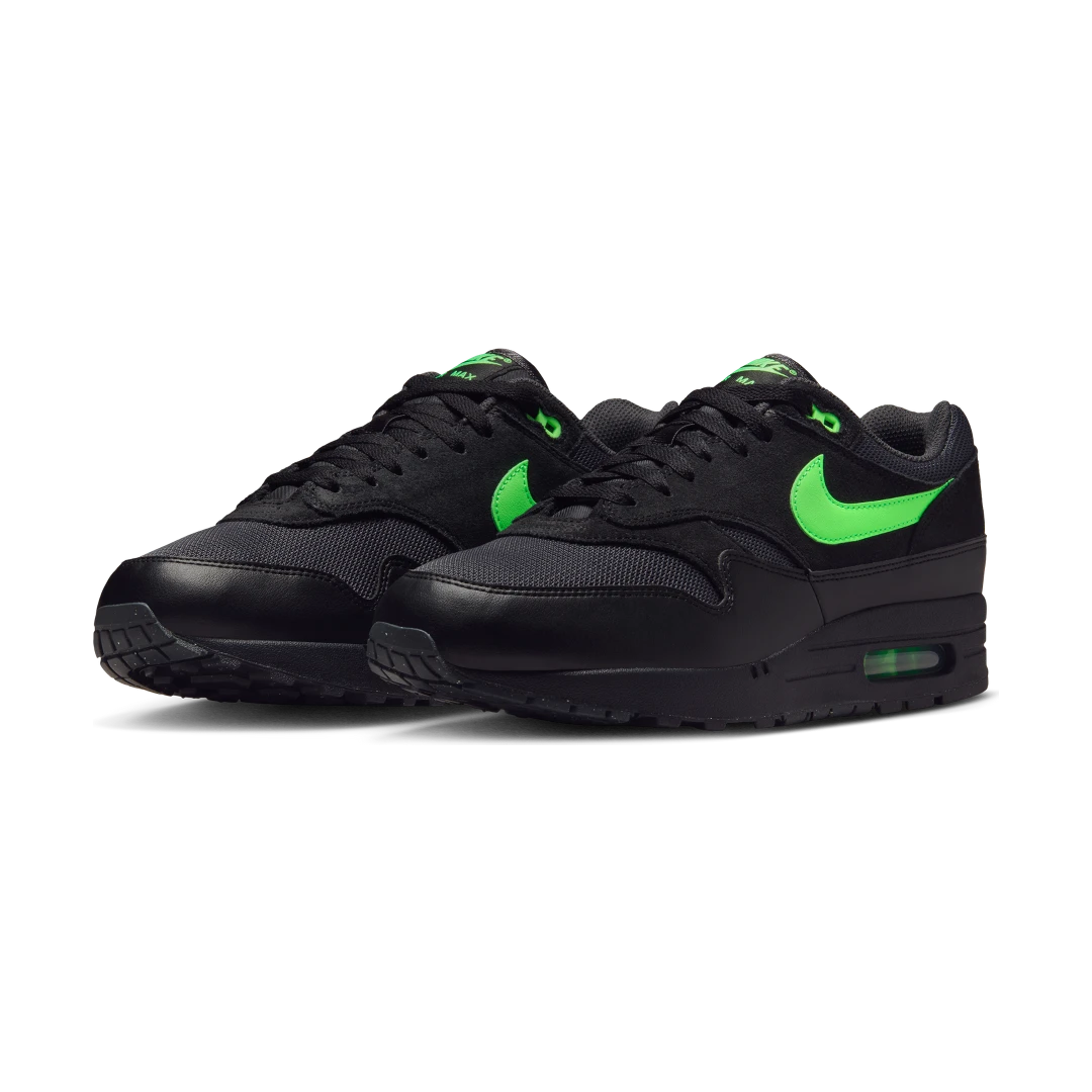 Overkicks - Nike Air Max 1 Essential Black Green Strike (FZ5808-012) - vista trasera