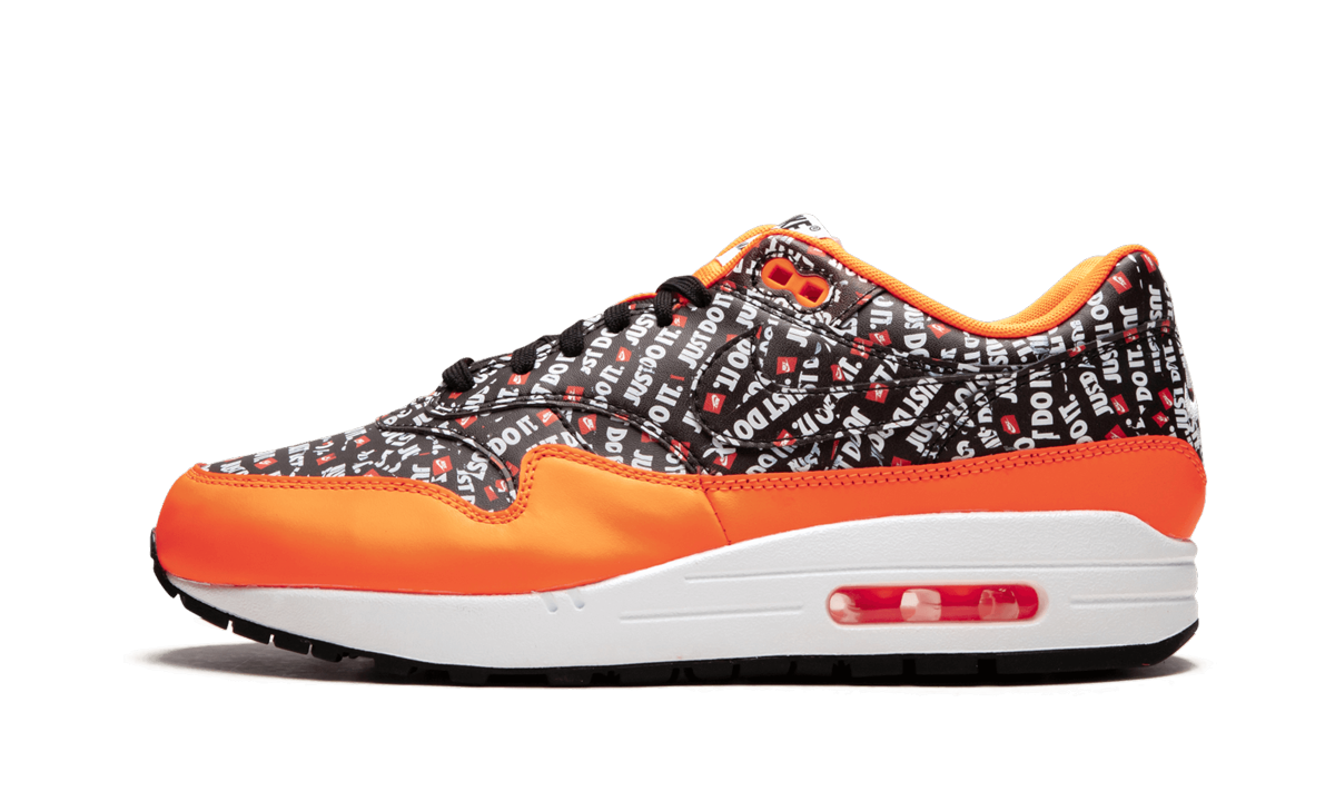 Overkicks - Nike Air Max 1 Just Do It Pack Black Orange (875844-008) - vista lateral