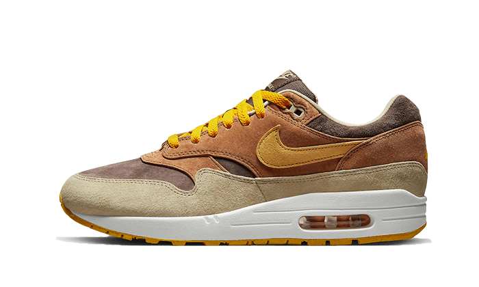 Overkicks - Nike Air Max 1 PRM Duck Pecan Yellow Ochre (DZ0482-200) - vista lateral